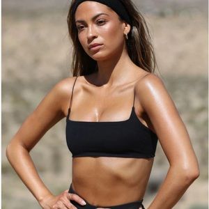 Joah Brown S/M black sueded onyx corded smoothing bra